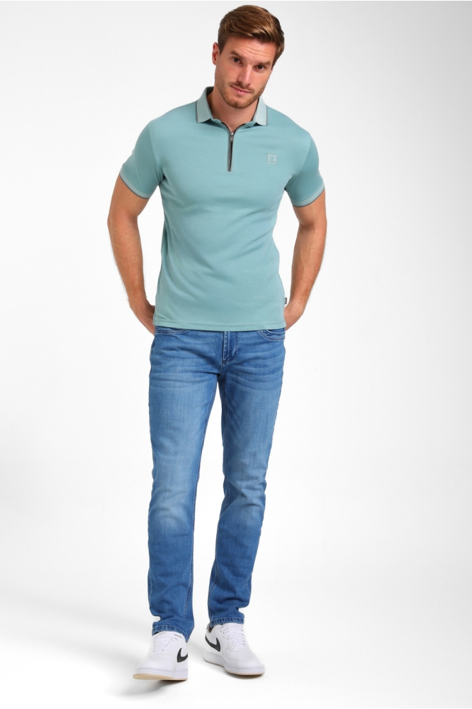 PREMIUM ZIPPER POLO 235920 OCEAN BLUE